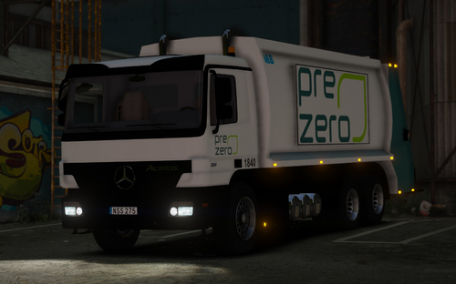 Swedish Garbage Truck "PreZero" Mercedes Actros