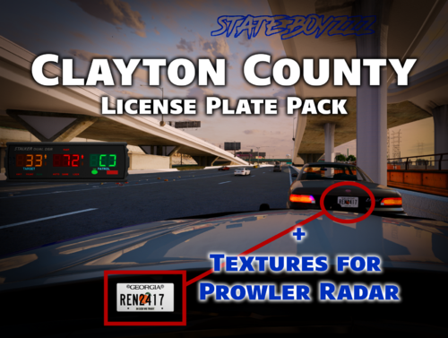 Clayton County License Plates + Plates for Prowler Radar