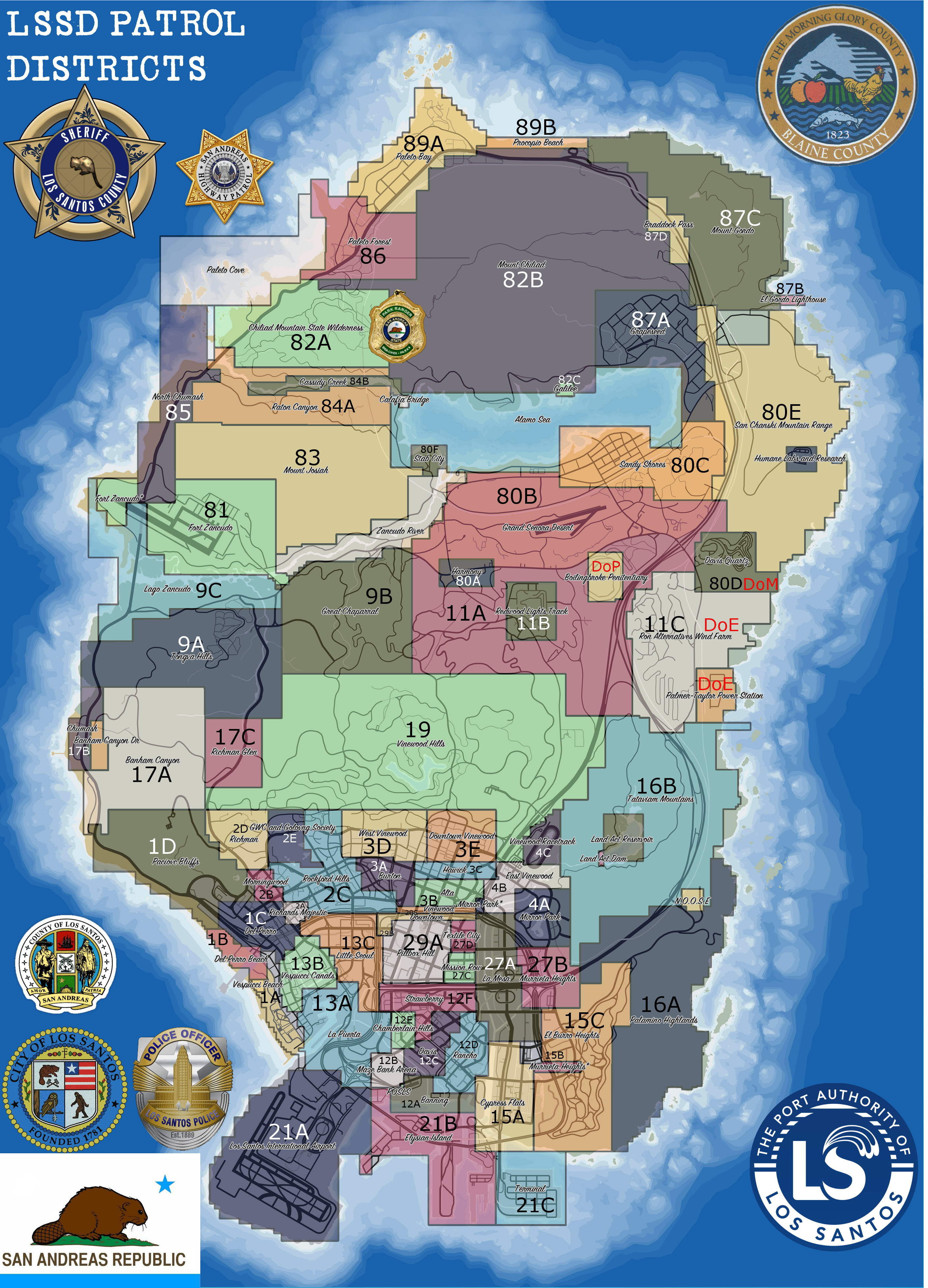 Map of Los Santos neighborhoods : r/GTA