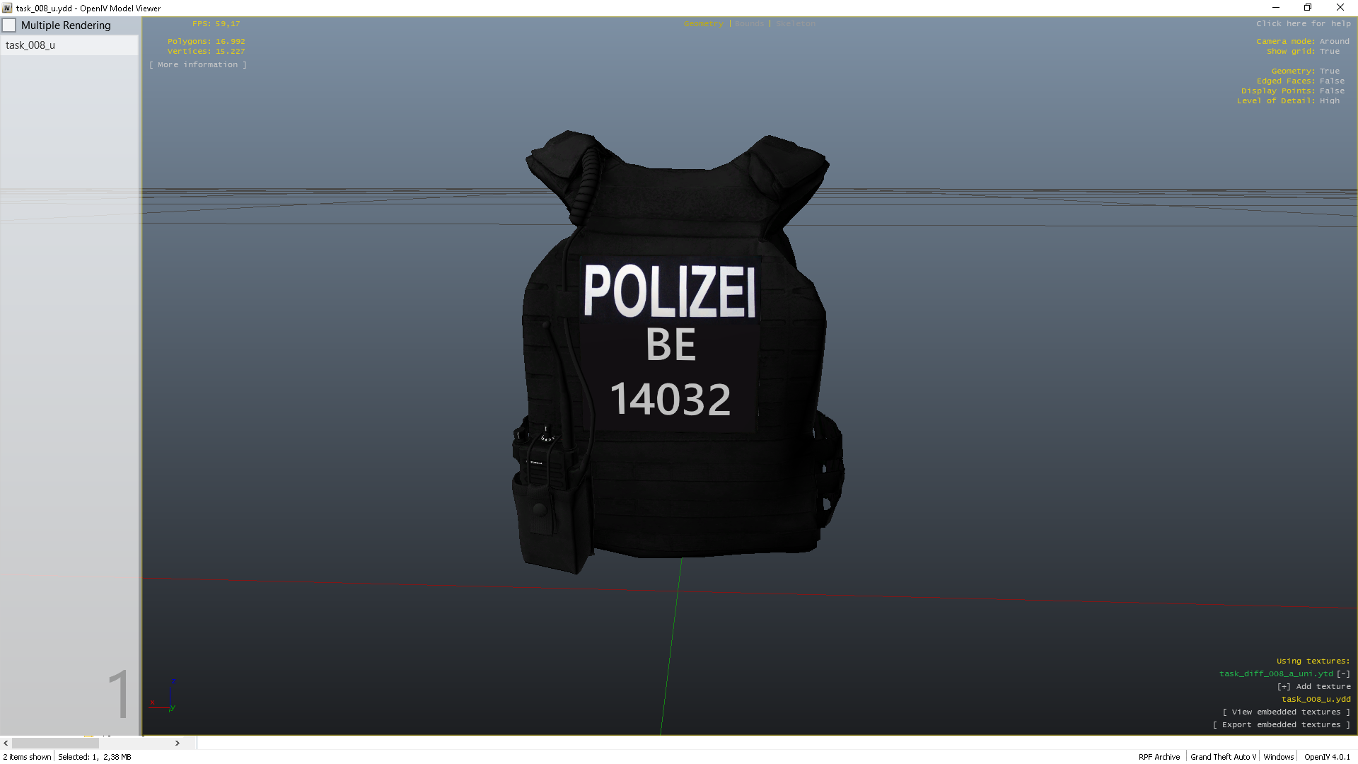 Polizeiweste für NRW - Player & Ped Modifications 