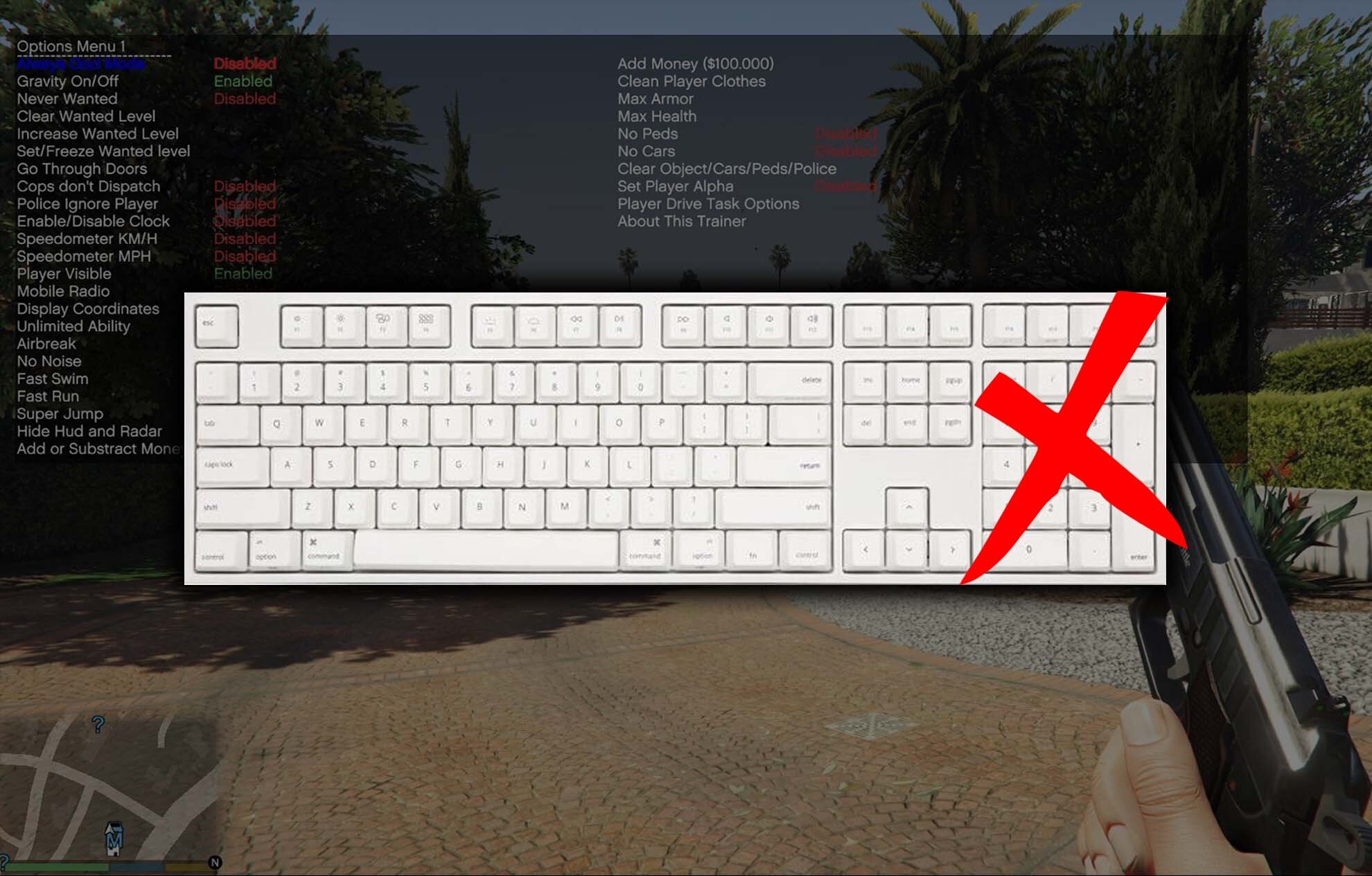 Simple Trainer for GTA V for keyboards without numpad 