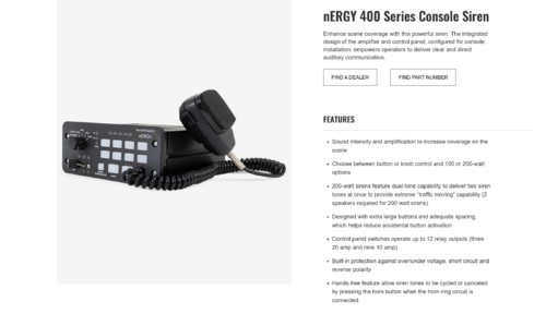 SoundOff Signal nERGY 400, Piercer & Alert A