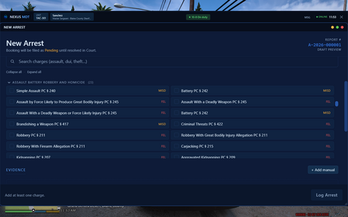 Charges & Citations Overhaul for NexusMDT