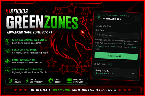 GreenZones v2 (PolyZone) (X1Studios)