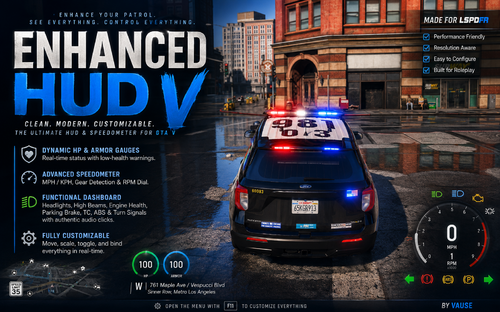 Enhanced HUD V (Improved Player UI, Speedometer & Built-in Turn Signals)