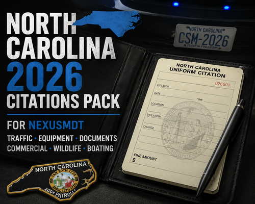 North Carolina Charges & Citations Pack for NexusMDT