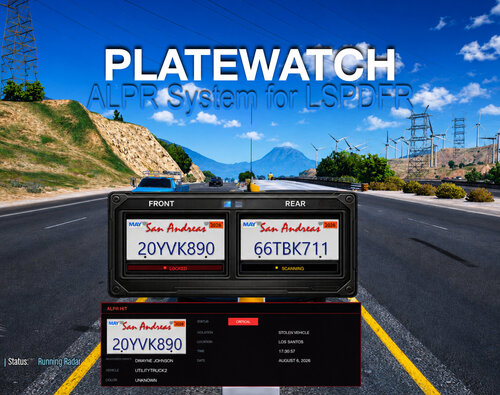 PlateWatch Advanced Standalone ALPR System for LSPDFR