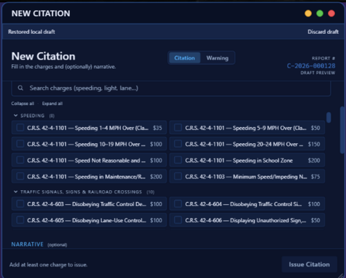 NexusMDT - Colorado Criminal and Traffic Charges
