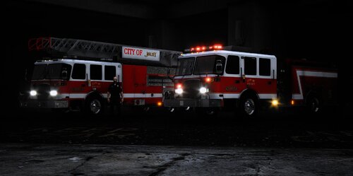 Could contain: transport, vehicle, fire, firefighter, land vehicle, emergency service, fire department, fire apparatus, emergency vehicle, wheel, outdoor, truck, emergency, rescue, fire station, red, parked, night, ground, light