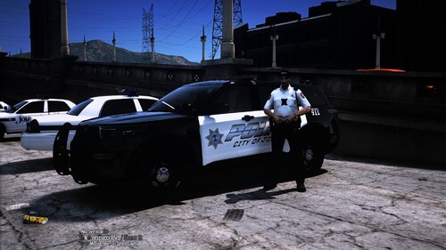 Could contain: vehicle, outdoor, land vehicle, wheel, tire, auto part, car, sky, ground, automotive design, road, transport, police, street, parked