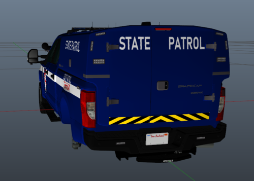 Could contain: text, vehicle, land vehicle, mode of transport, blue, outdoor, truck, van