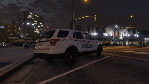 Could contain: vehicle, land vehicle, wheel, outdoor, transport, sky, tire, road, building, auto part, motor vehicle, street, night, police, light, car, city, parked