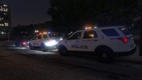 Could contain: vehicle, land vehicle, outdoor, transport, wheel, text, road, car, emergency service, emergency vehicle, vehicle registration plate, police car, night, motor vehicle, emergency, law enforcement, automotive exterior, tire, street, light, police