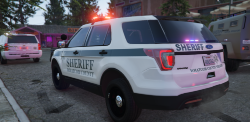 Could contain: vehicle, text, land vehicle, wheel, outdoor, transport, tire, vehicle registration plate, auto part, bumper, automotive exterior, motor vehicle, emergency vehicle, sport utility vehicle, ford, emergency service, road, parked, police, street, car