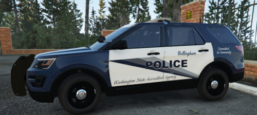 Could contain: vehicle, land vehicle, wheel, tire, outdoor, transport, auto part, motor vehicle, sport utility vehicle, fender, automotive exterior, automotive tire, bumper, road, compact sport utility vehicle, ford, car, parked, police