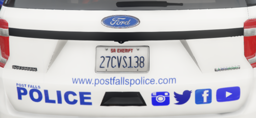 Could contain: text, vehicle registration plate, vehicle, land vehicle, car, automotive exterior, automotive tail & brake light, bumper, trunk, auto part, automotive light bulb, license plate, police