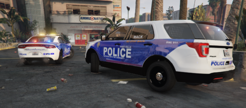 Could contain: vehicle, land vehicle, wheel, transport, outdoor, text, building, tire, road, vehicle registration plate, motor vehicle, street, automotive exterior, auto part, police car, car, city, blue, parked, police