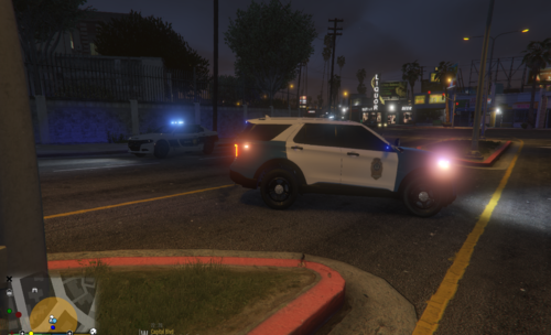 Could contain: vehicle, land vehicle, outdoor, wheel, tire, road, sky, transport, night, auto part, car, street, light, ground, police