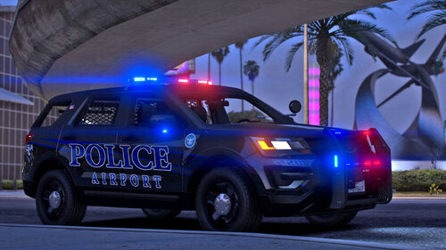 Could contain: vehicle, land vehicle, wheel, transport, tire, outdoor, auto part, police, sport utility vehicle, road, bumper, automotive exterior, motor vehicle, automotive lighting, text, compact sport utility vehicle, automotive tail & brake light, police car, ford, car, driving, light, parked, street, suv