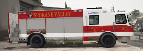 Could contain: wheel, vehicle, transport, land vehicle, emergency service, text, emergency vehicle, outdoor, fire, emergency, fire department, firefighter, fire apparatus, service, rescue, auto part, tire, fire station, mode of transport, road, red, ambulance, ground, parked, truck