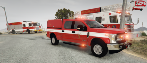 Could contain: vehicle, wheel, transport, land vehicle, outdoor, fire, sky, emergency vehicle, emergency service, firefighter, auto part, emergency, fire department, tire, fire apparatus, road, red, motor vehicle, mode of transport, ambulance, text, rescue, service, truck, parked, department, street