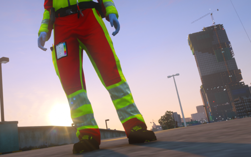 Could contain: sky, outdoor, person, clothing, footwear, standing, street