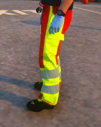 Could contain: footwear, outdoor, road, person, ground, clothing, street, yellow, standing, wearing