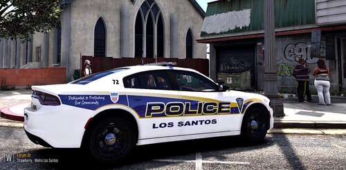 Could contain: vehicle, land vehicle, text, wheel, transport, police car, outdoor, full-size car, law enforcement, building, tire, mid-size car, car, sports sedan, auto part, street, police