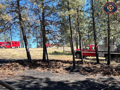Could contain: outdoor, sky, playground, grass, ground, plant, red, tree, sign, park