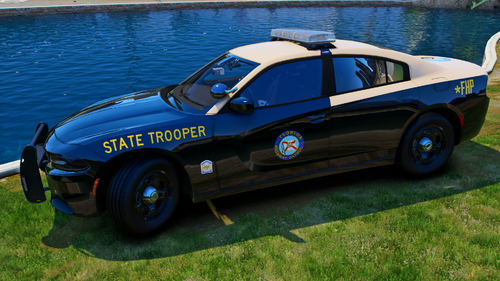 Could contain: vehicle, land vehicle, transport, wheel, outdoor, grass, tire, bumper, car, boat, parked, lake