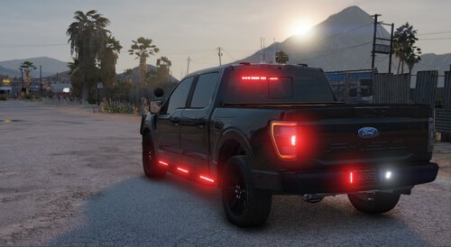 Could contain: land vehicle, vehicle, sky, outdoor, tire, wheel, transport, auto part, bumper, automotive exterior, automotive tail & brake light, road, automotive lighting, sport utility vehicle, pickup truck, automotive tire, vehicle registration plate, motor vehicle, tree, ground, fender, automotive side marker light, automotive luggage rack, truck, parked, light, car