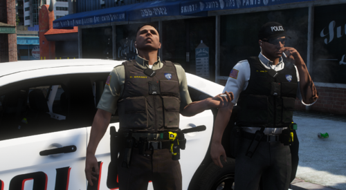 Could contain: person, clothing, outdoor, vehicle, man, law enforcement, police, police officer, security, car, land vehicle, officer, standing