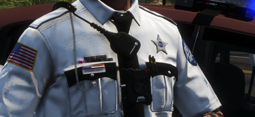 Could contain: person, clothing, outdoor, standing, police