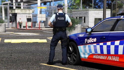 Could contain: vehicle, land vehicle, outdoor, law enforcement, wheel, clothing, police, text, person, man, police car, police officer, road, full-size car, tire, officer, street, car