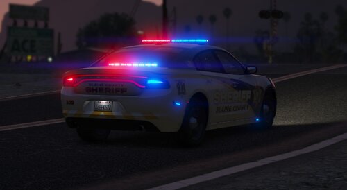 Could contain: vehicle, land vehicle, wheel, outdoor, road, transport, full-size car, automotive light bulb, mid-size car, police car, sports sedan, automotive lighting, tire, car, light, street, police, night