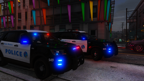 Could contain: vehicle, land vehicle, outdoor, wheel, text, transport, building, tire, automotive lighting, police car, auto part, vehicle registration plate, street, road, automotive tail & brake light, automotive exterior, light, police, car, city, parked, night, ground