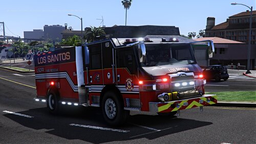 Could contain: outdoor, vehicle, transport, land vehicle, wheel, road, truck, firefighter, sky, emergency service, emergency vehicle, fire department, fire apparatus, auto part, fire, emergency, mode of transport, tire, motor vehicle, commercial vehicle, rescue, tarmac, street, red, parked