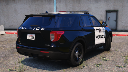 Could contain: land vehicle, vehicle, tire, wheel, text, vehicle registration plate, outdoor, bumper, automotive exterior, sport utility vehicle, roof rack, auto part, automotive luggage rack, car, police, parked, ground