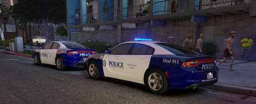 Could contain: vehicle, land vehicle, wheel, outdoor, text, police car, transport, full-size car, law enforcement, road, mid-size car, building, car, vehicle registration plate, street, police, blue