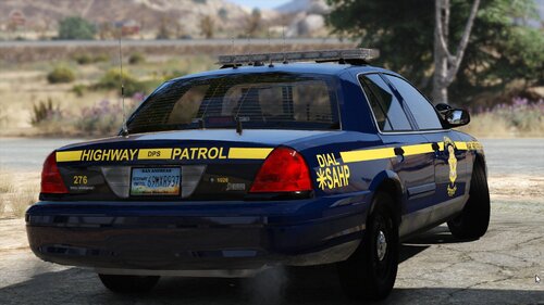 Could contain: vehicle, land vehicle, text, outdoor, wheel, car, tire, transport, vehicle registration plate, auto part, law enforcement, full-size car, automotive exterior, police, police car, bumper, road, ford crown victoria police interceptor, sedan, automotive tail & brake light, roof rack, automotive side marker light, ford, ground