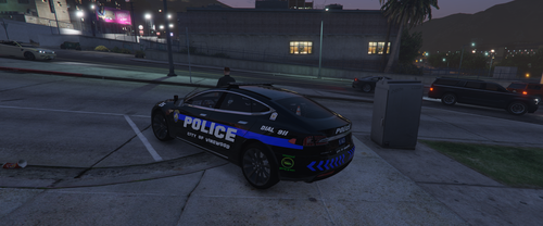 Could contain: vehicle, land vehicle, wheel, tire, outdoor, transport, road, text, car, street, ground, police