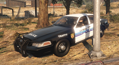 Could contain: vehicle, land vehicle, outdoor, wheel, tire, tree, text, police, auto part, transport, police car, automotive lighting, car, ground, street