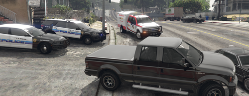 Could contain: vehicle, wheel, land vehicle, tire, transport, outdoor, truck, road, motor vehicle, car, auto part, automotive exterior, mode of transport, street, police