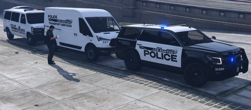 Could contain: vehicle, land vehicle, outdoor, wheel, text, ground, van, tire, auto part, mode of transport, transport, police, street