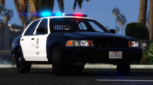 Could contain: vehicle, land vehicle, wheel, transport, outdoor, car, full-size car, police car, sedan, law enforcement, ford crown victoria police interceptor, tire, automotive light bulb, auto part, mid-size car, police, road, street