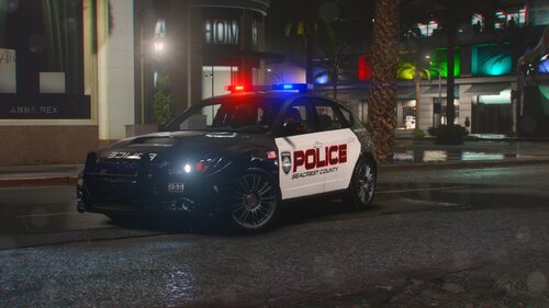 Could contain: vehicle, land vehicle, wheel, text, tire, transport, outdoor, automotive lighting, auto part, mid-size car, vehicle registration plate, street, automotive tail & brake light, building, automotive design, full-size car, road, automotive exterior, sports sedan, car, night, police, light, city