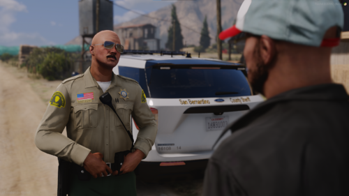 Could contain: clothing, outdoor, person, vehicle, land vehicle, sky, law enforcement, human face, man, car, wheel, security, tire, government agency, military, military uniform, police, officer, standing