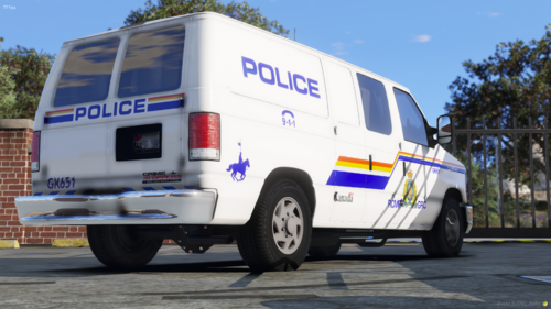 Could contain: vehicle, land vehicle, outdoor, transport, wheel, van, sky, text, emergency vehicle, motor vehicle, mode of transport, road, tree, light commercial vehicle, emergency service, tire, commercial vehicle, vehicle registration plate, white, parked, blue, street, police, truck, emergency