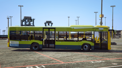 Could contain: outdoor, vehicle, sky, land vehicle, transport, mode of transport, road, wheel, public transport, bus, parked, ground, yellow